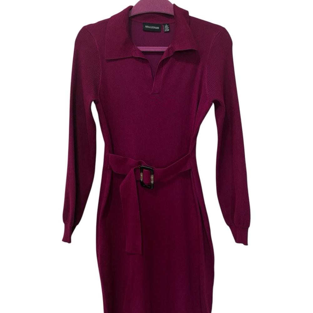 Chic Long Sleeve Dress in Rich Burgundy